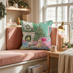 Labradoodle Fireside Cabin Throw Pillow throw pillow - Hillcroft Home