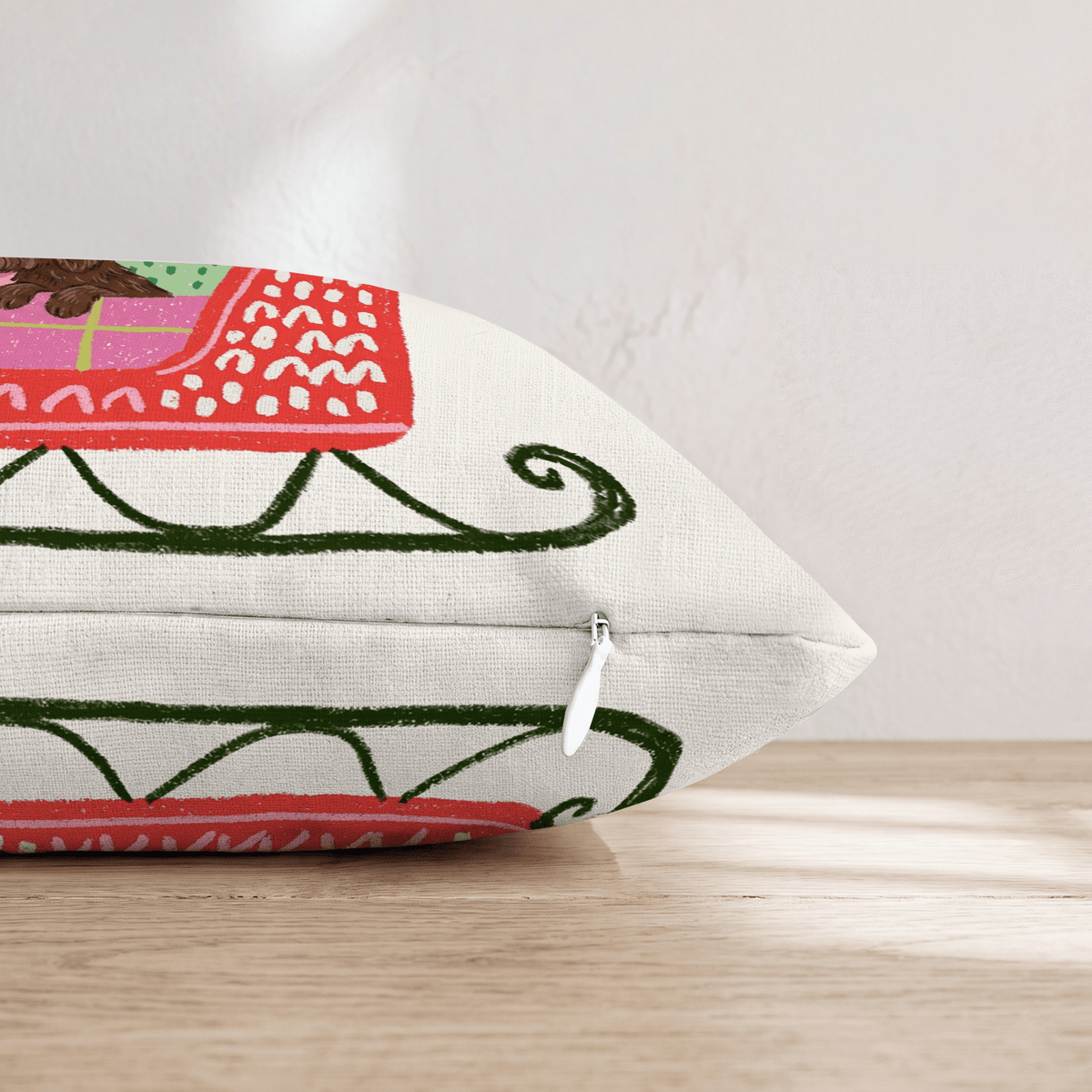 Labradoodle Gift Sleigh Throw Pillow - Hillcroft Home
