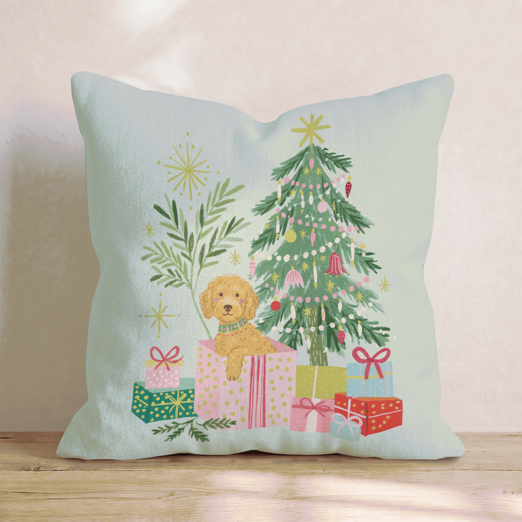 Labradoodle Gift Surprise Throw Pillow - Hillcroft Home