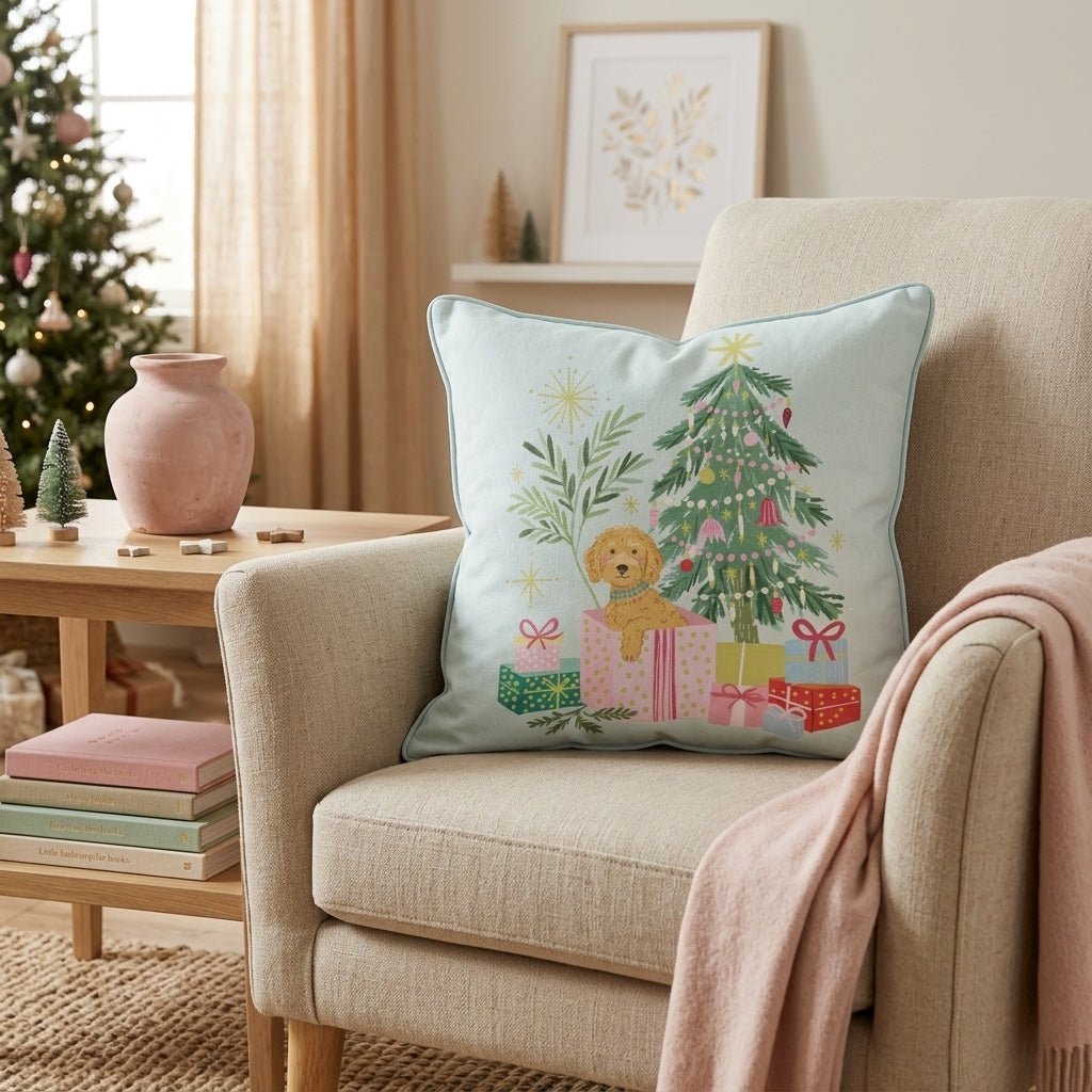 Labradoodle Gift Surprise Throw Pillow - Hillcroft Home