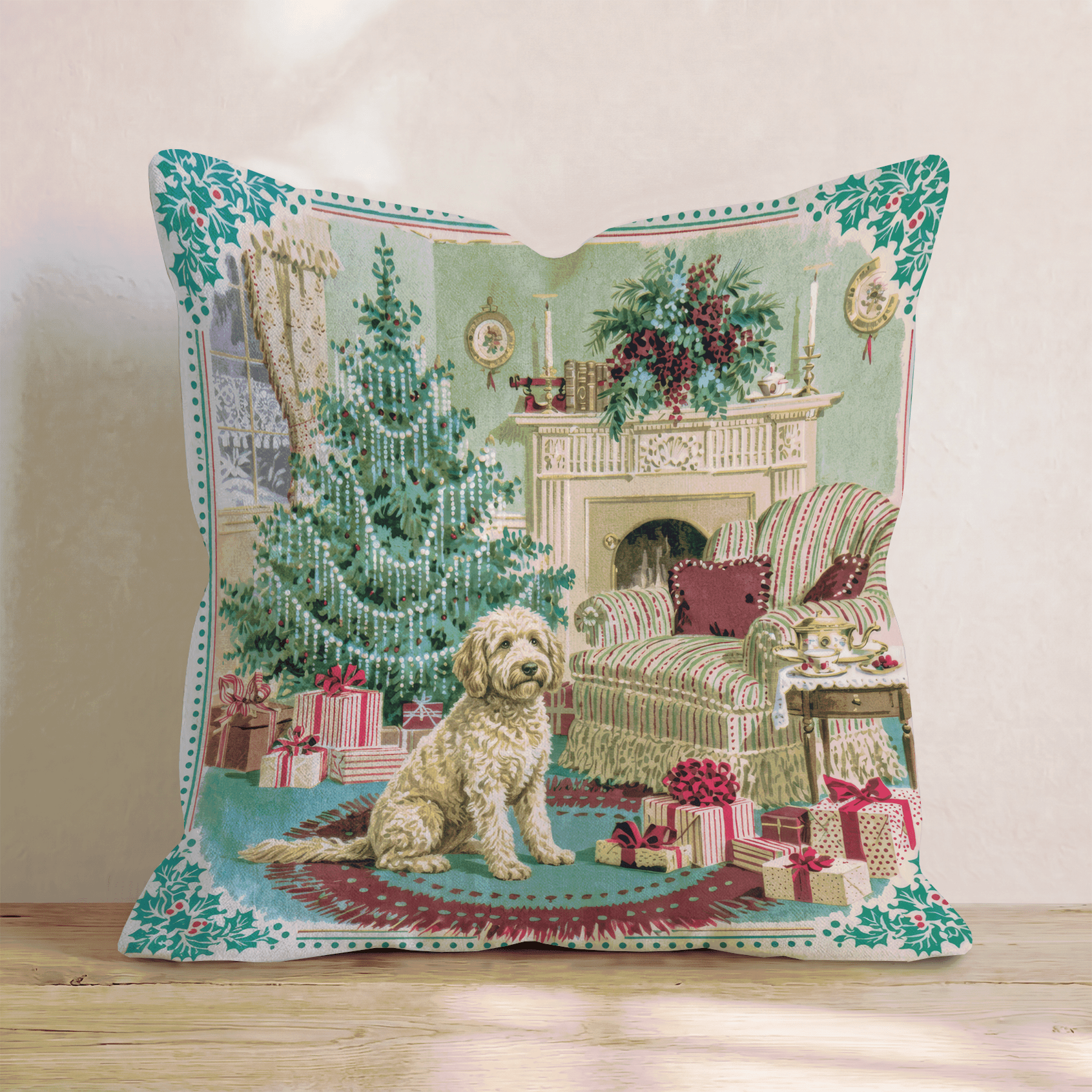 Labradoodle Holly Parlor Throw Pillow - Hillcroft Home