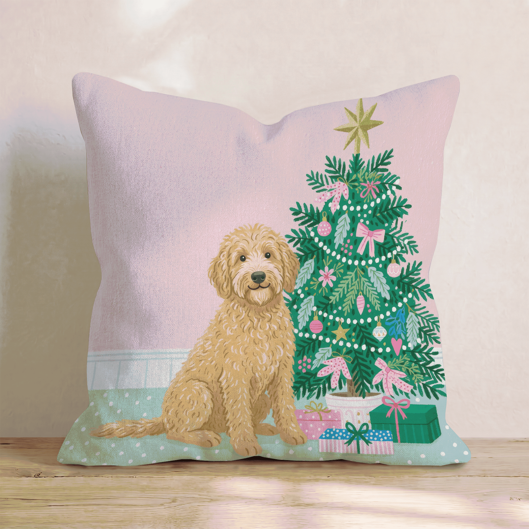 Labradoodle Nook Throw Pillow - Hillcroft Home