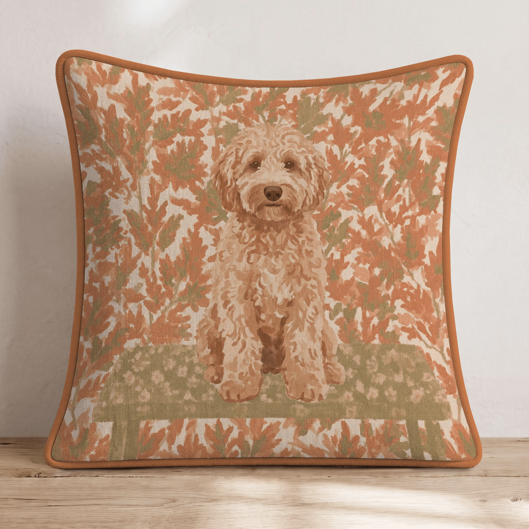 Labradoodle NYC Fall Afternoon Throw Pillow - Hillcroft Home