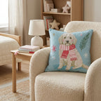 Labradoodle Scarf Throw Pillow - Hillcroft Home