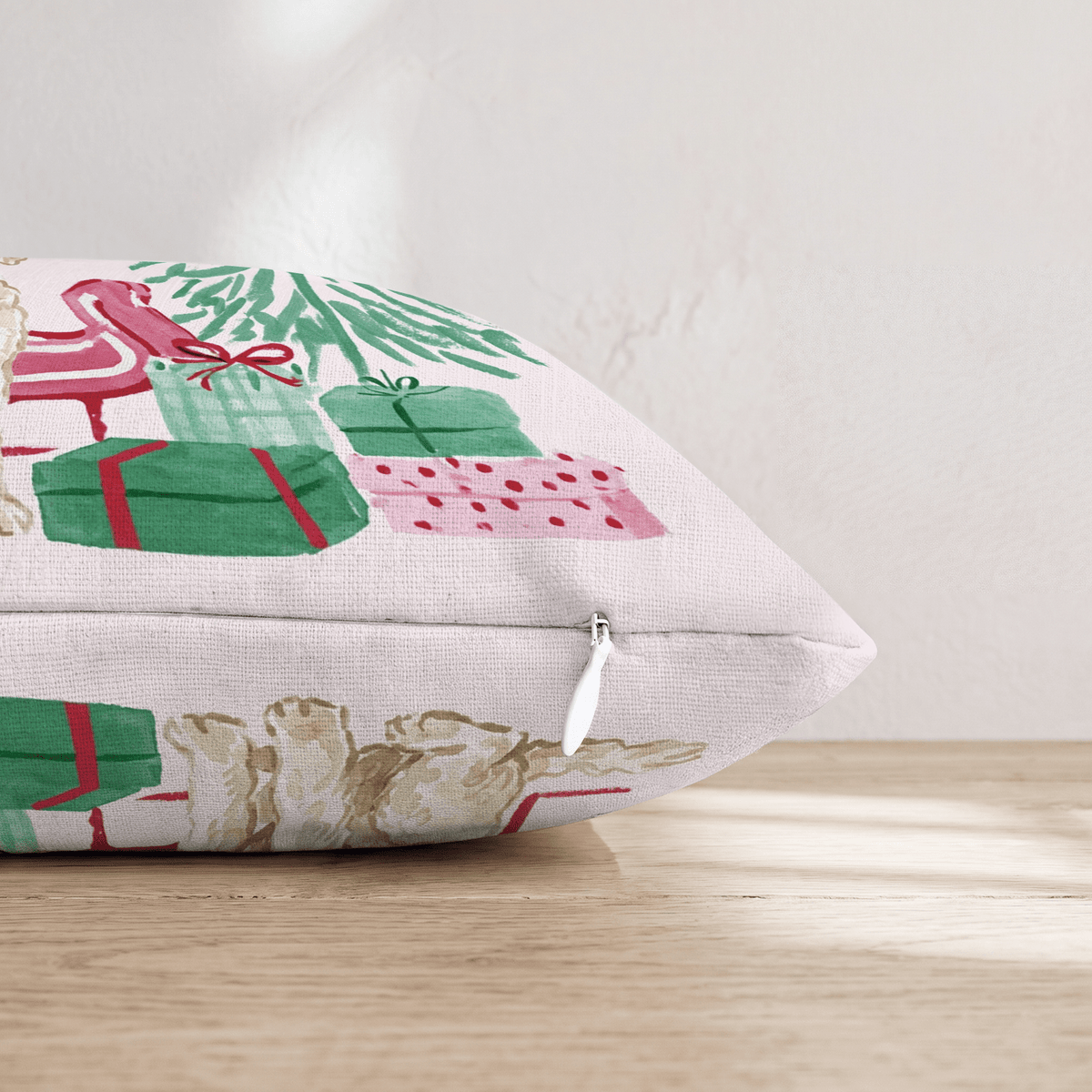 Labradoodle Sleigh Ride Throw Pillow - Hillcroft Home