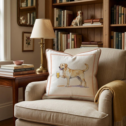 Labrador Lager Throw Pillow - Hillcroft Home