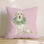 Labrador Retriever Berry Wreath Throw Pillow - Hillcroft Home