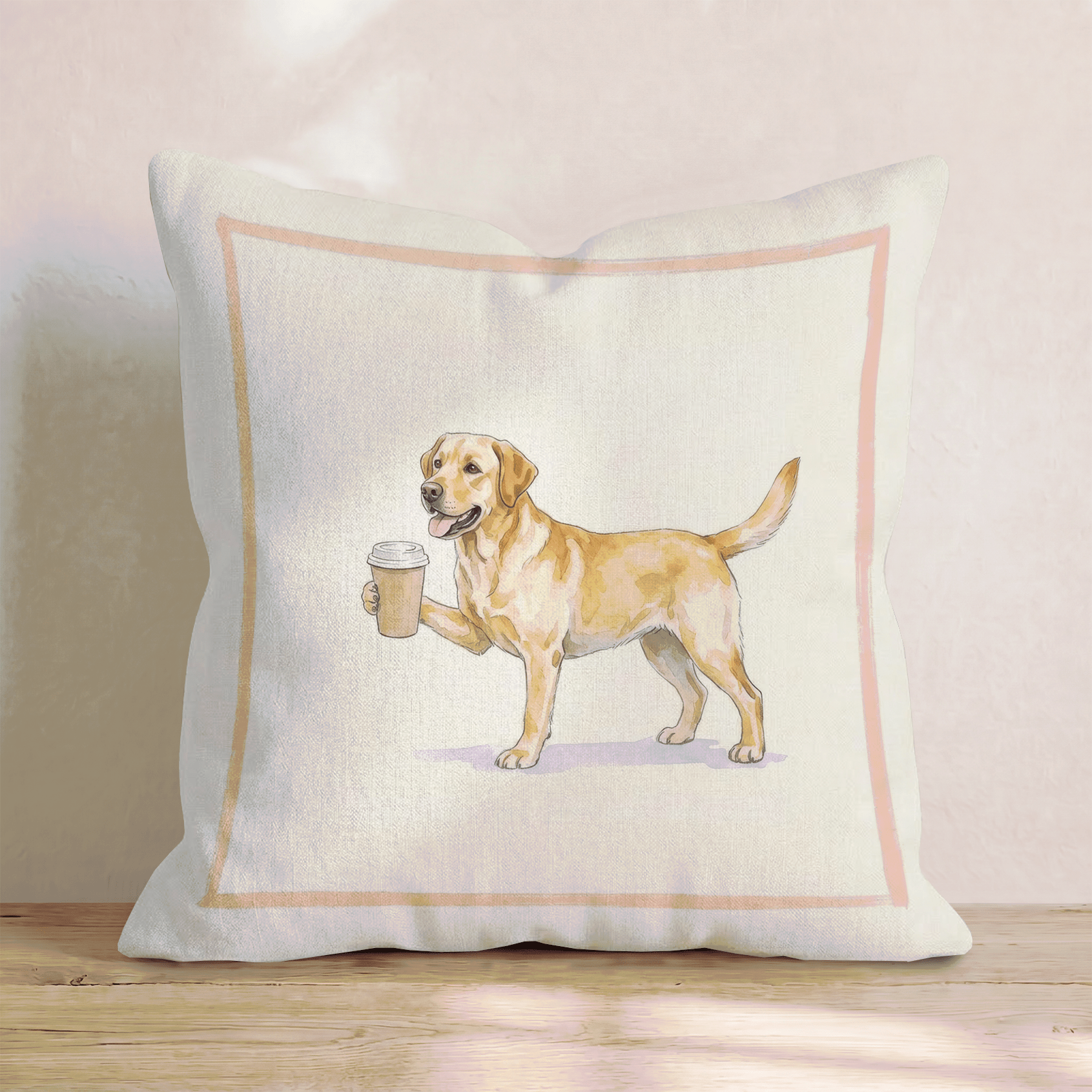 Labrador Retriever Coffee Throw Pillow - Hillcroft Home