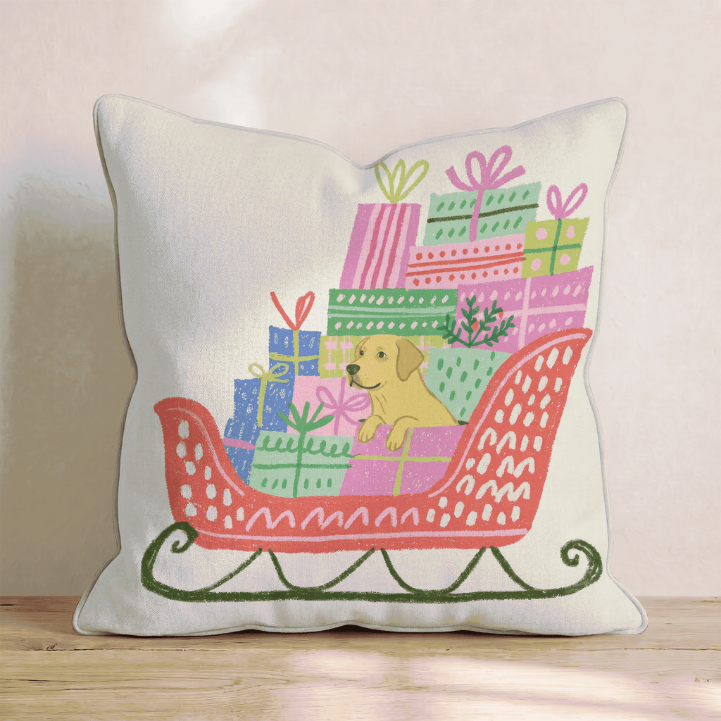 Labrador Retriever Gift Sleigh Throw Pillow - Hillcroft Home
