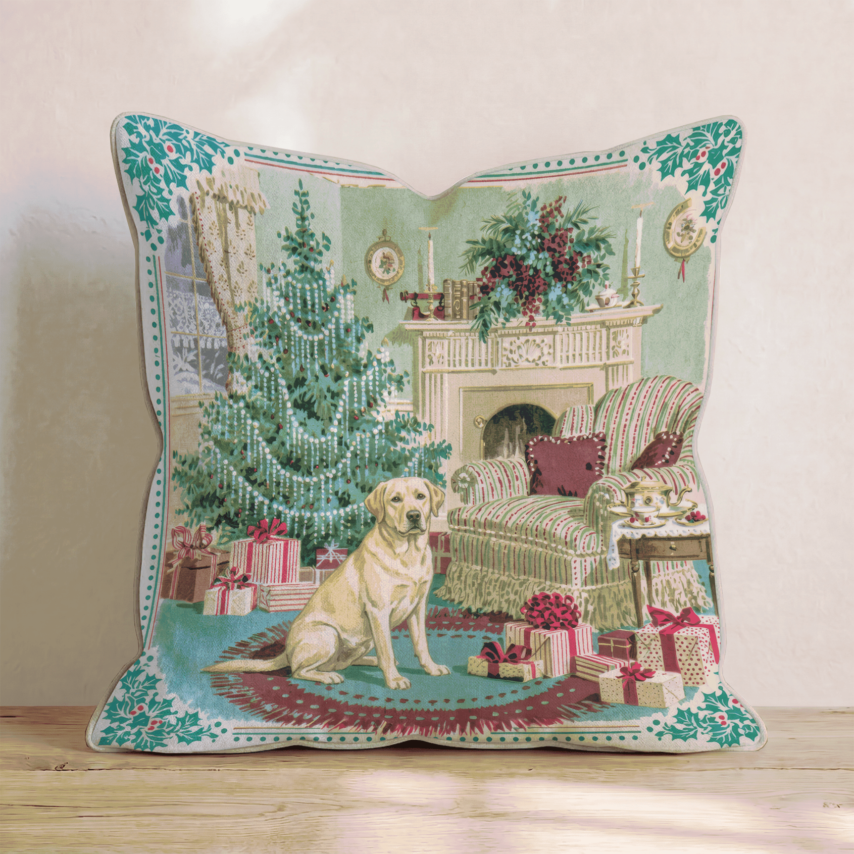 Labrador Retriever Holly Parlor Throw Pillow - Hillcroft Home