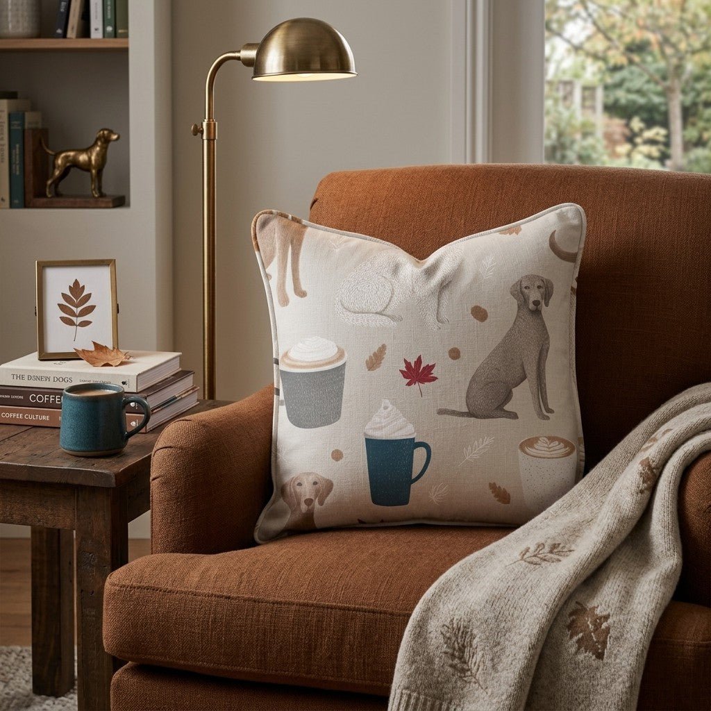 Labs and Lattes Throw Pillow - Hillcroft Home