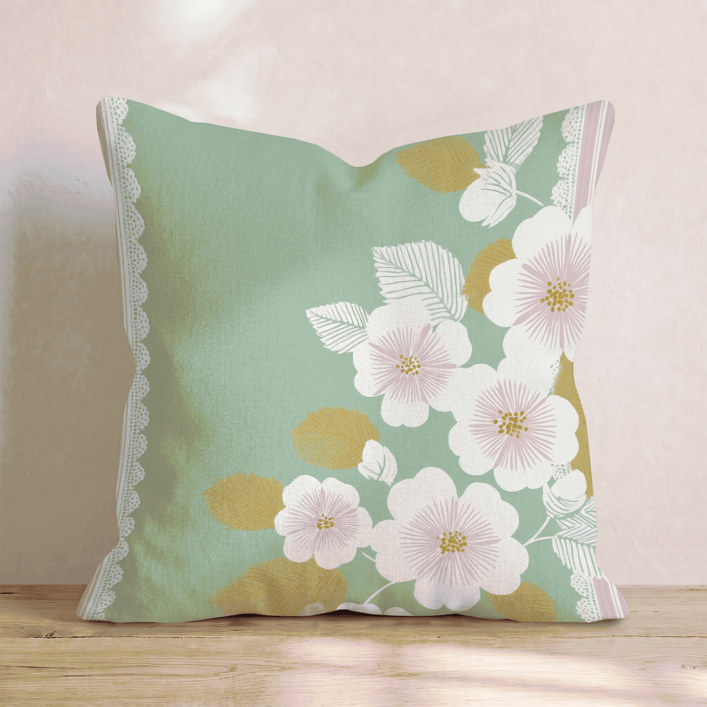 Lace Bouquet Throw Pillow - Hillcroft Home