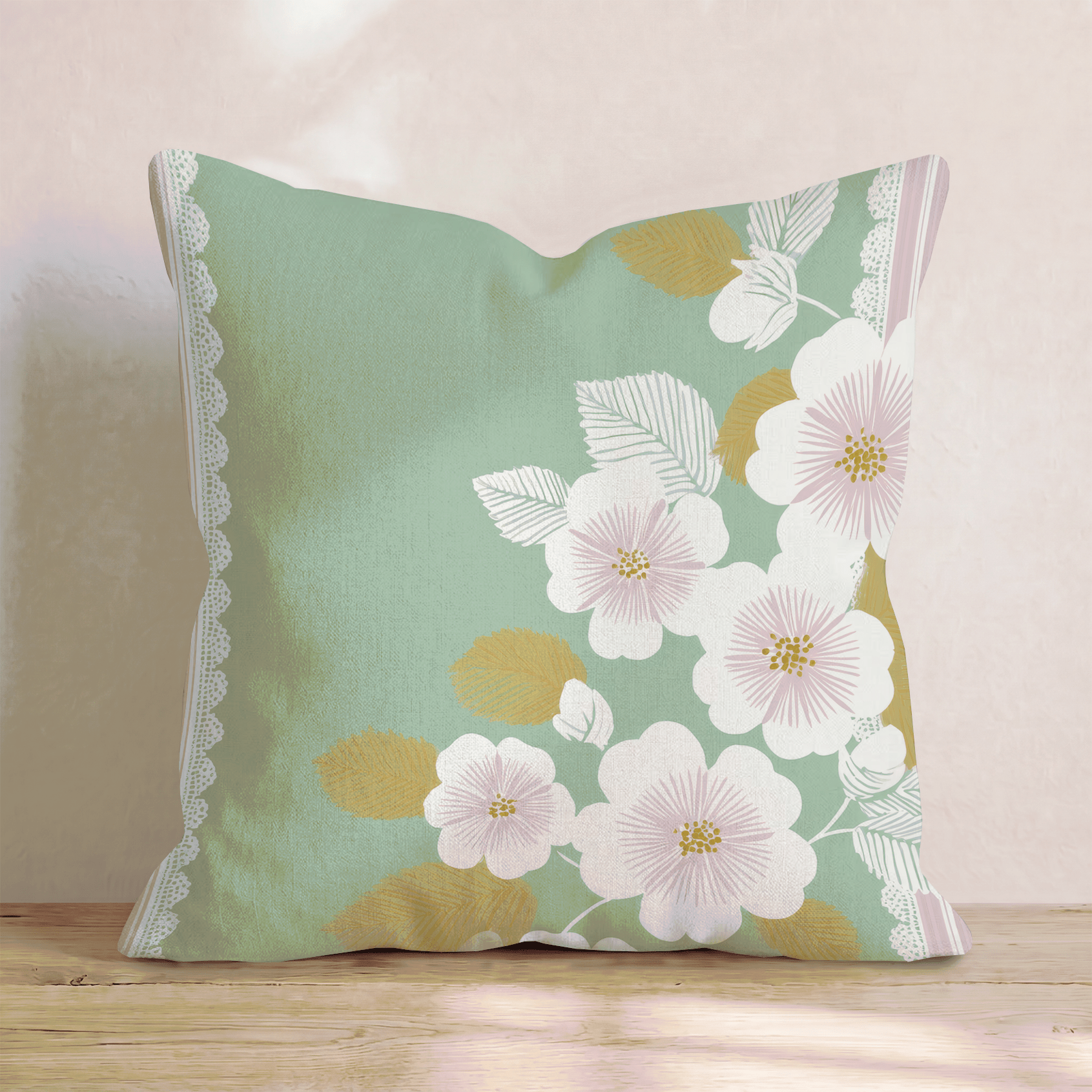 Lace Bouquet Throw Pillow - Hillcroft Home