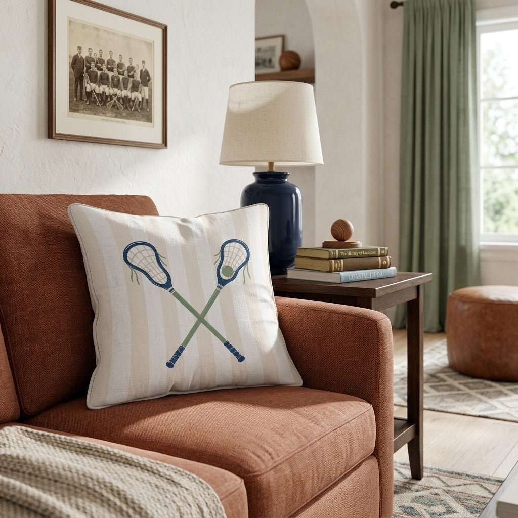 Lacrosse Cross Throw Pillow - Hillcroft Home