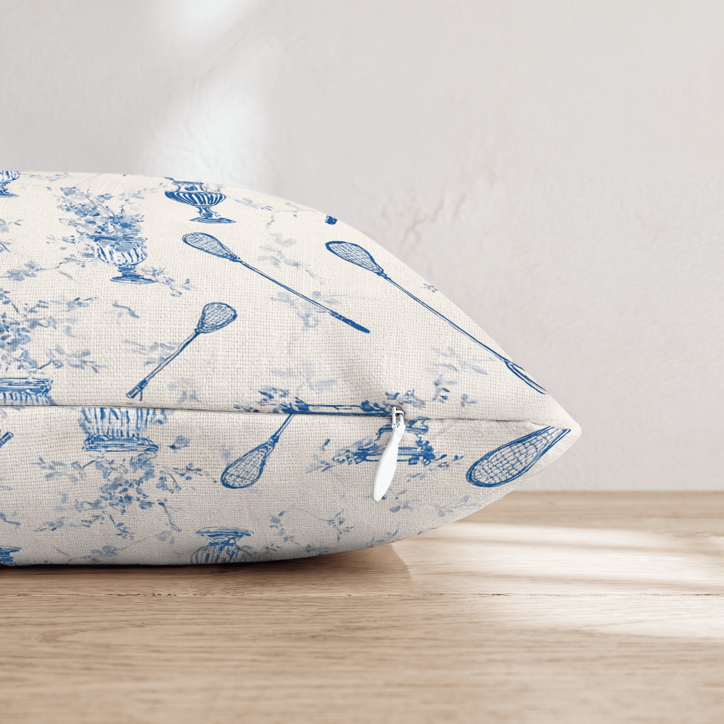 Lacrosse Stick Toile Throw Pillow - Hillcroft Home