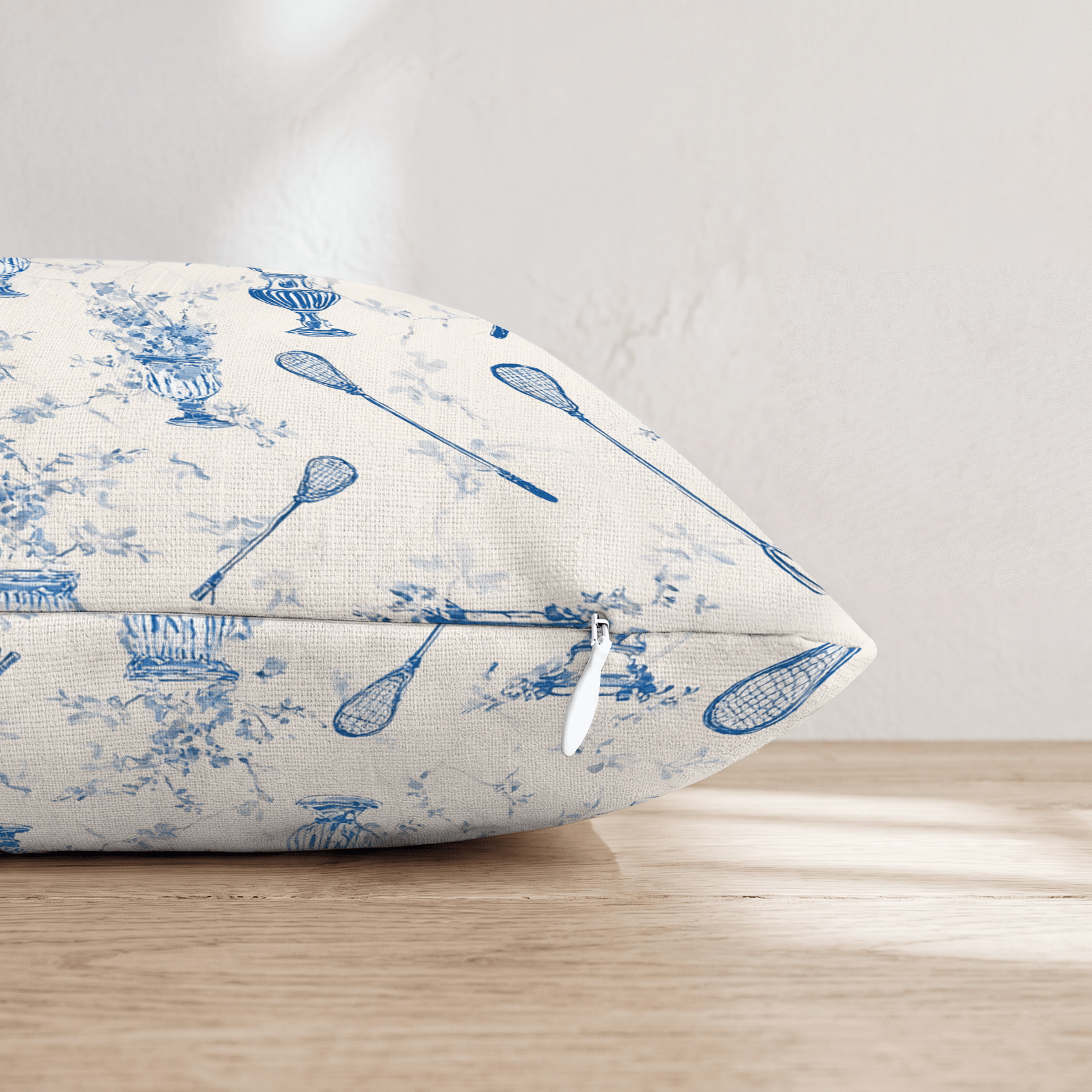 Lacrosse Stick Toile Throw Pillow - Hillcroft Home