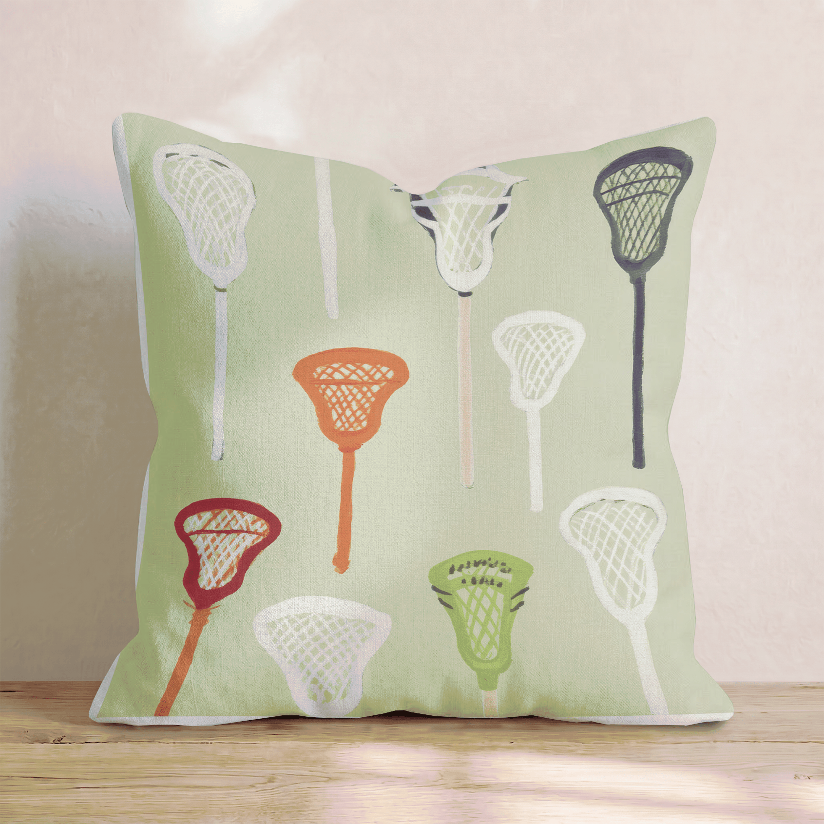 Lacrosse Stick Variety Throw Pillow - Hillcroft Home