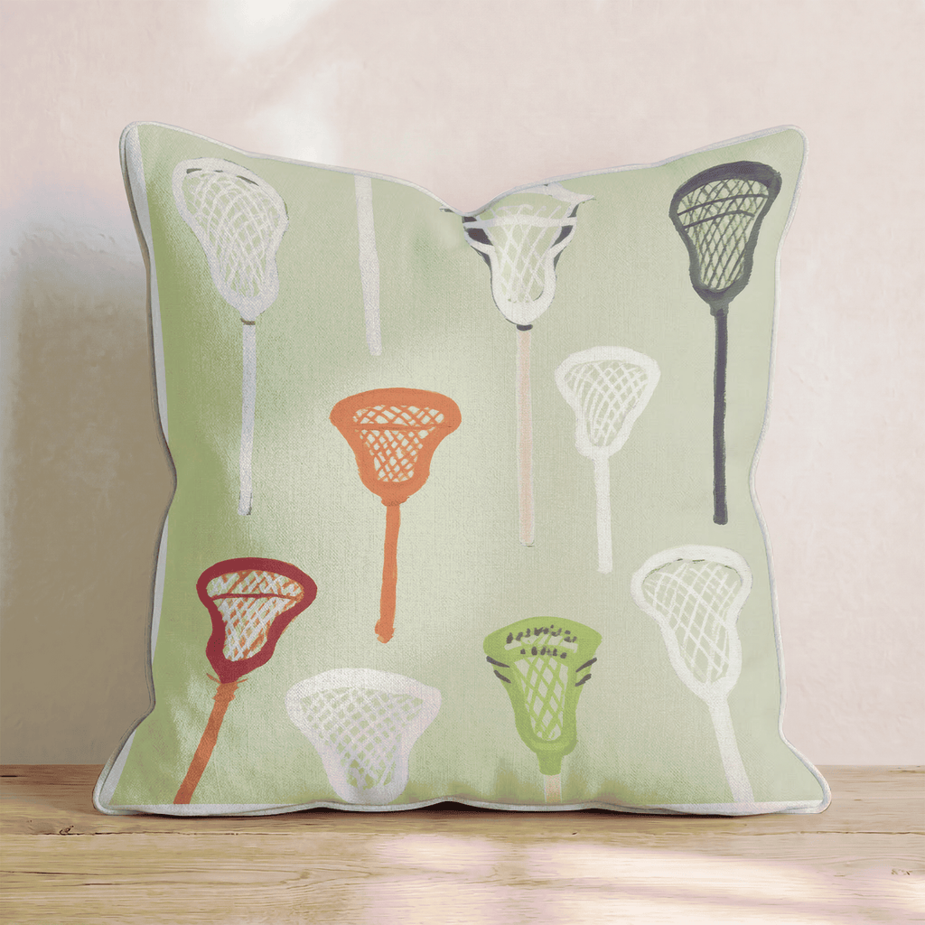 Lacrosse Stick Variety Throw Pillow - Hillcroft Home