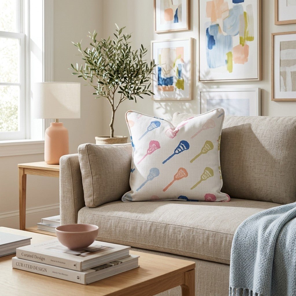 Lacrosse Sticks Galore Throw Pillow - Hillcroft Home