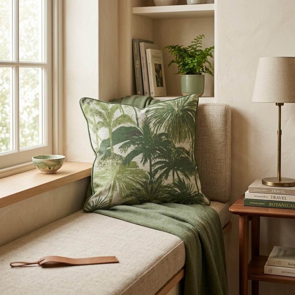 Lagoon Leaf Throw Pillow - Hillcroft Home