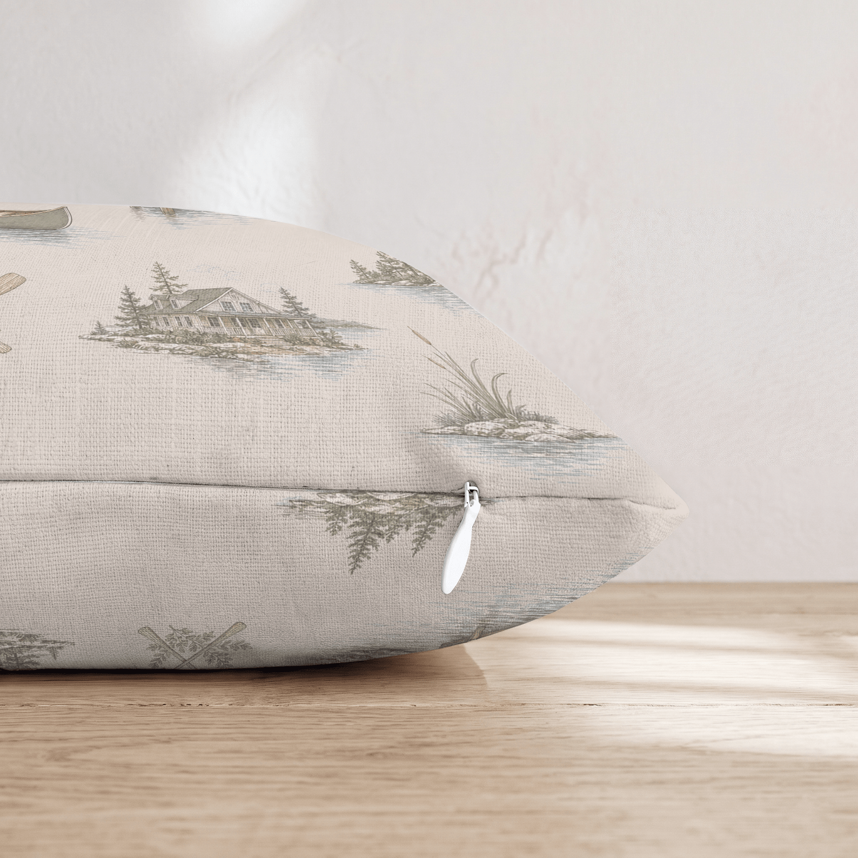 Lake Day Toile Throw Pillow - Hillcroft Home