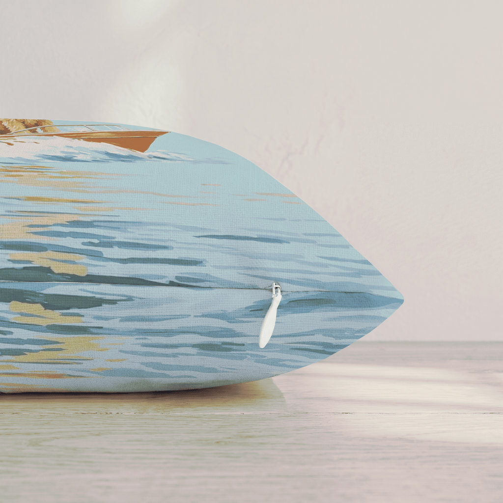 Lake Day With The Goldendoodle Throw Pillow throw pillow - Hillcroft Home