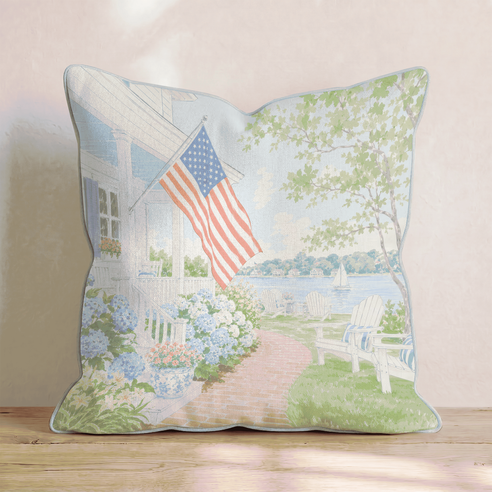 Lake House 4th Of July Throw Pillow - Hillcroft Home
