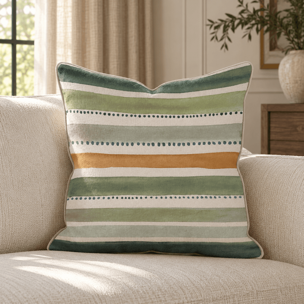 Lake House Stripes Throw Pillow throw pillow - Hillcroft Home