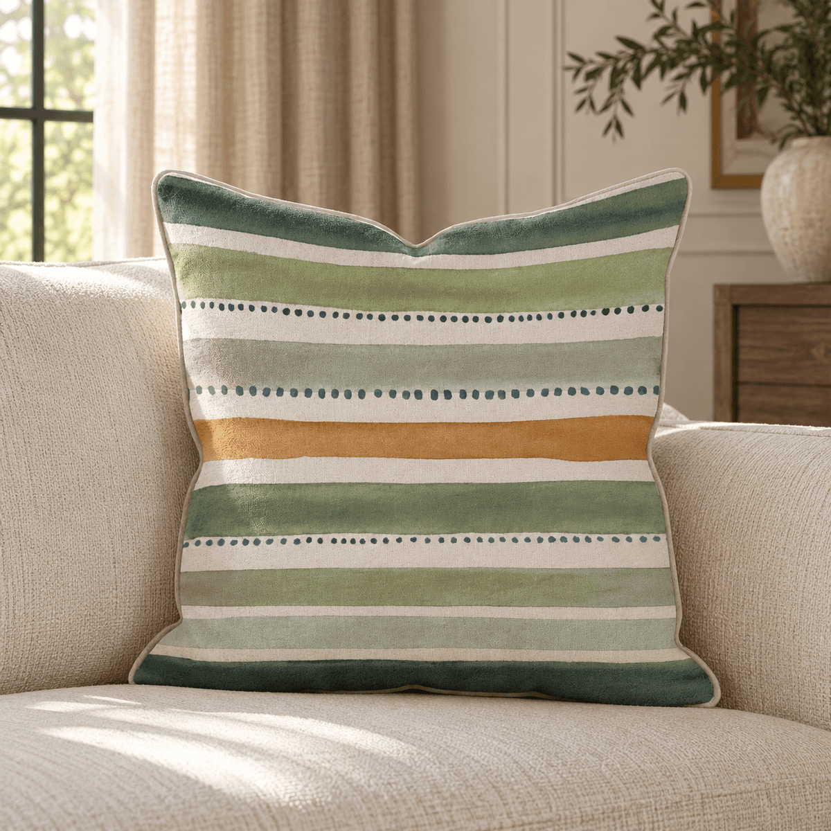 Lake House Stripes Throw Pillow throw pillow - Hillcroft Home