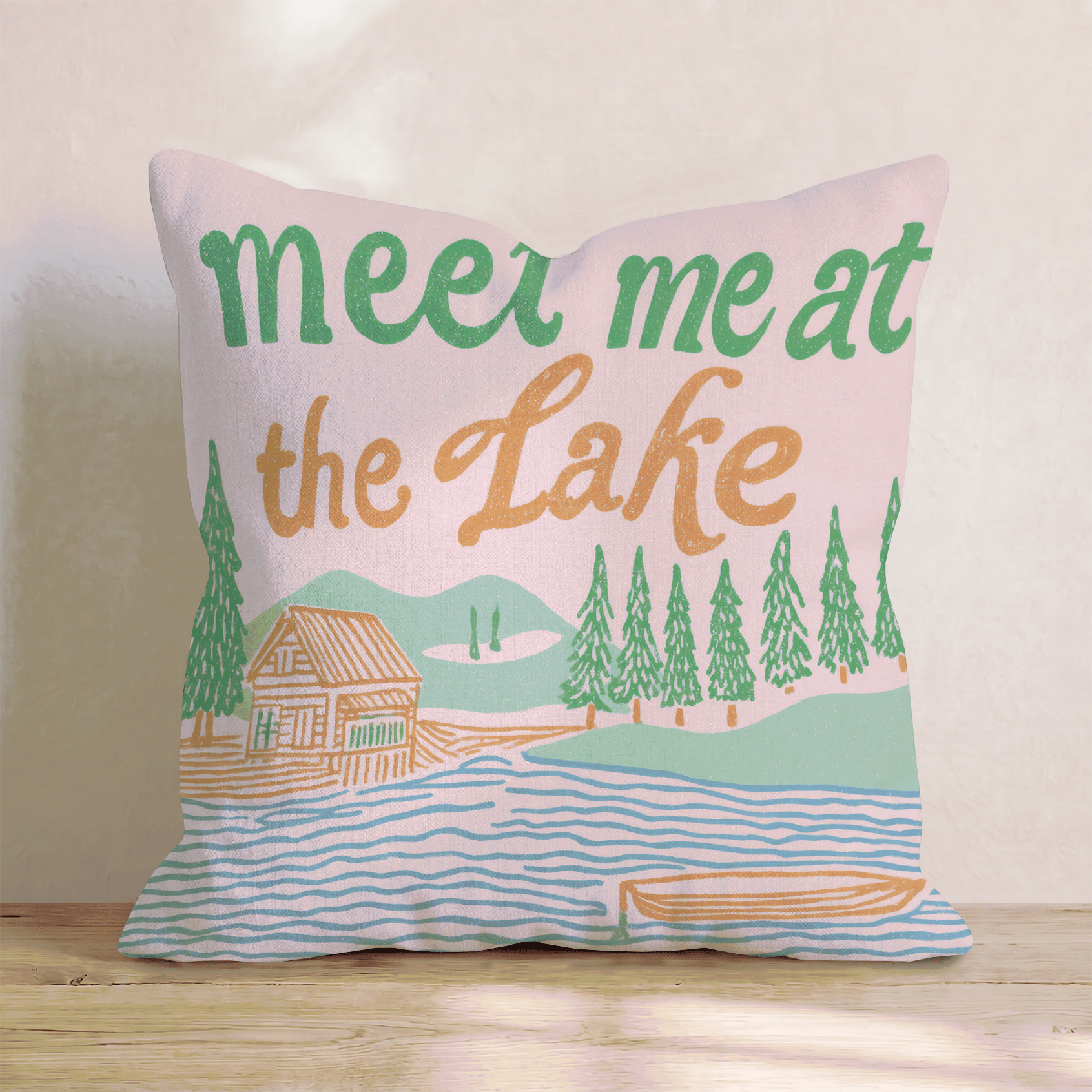 Lake Motto Throw Pillow - Hillcroft Home