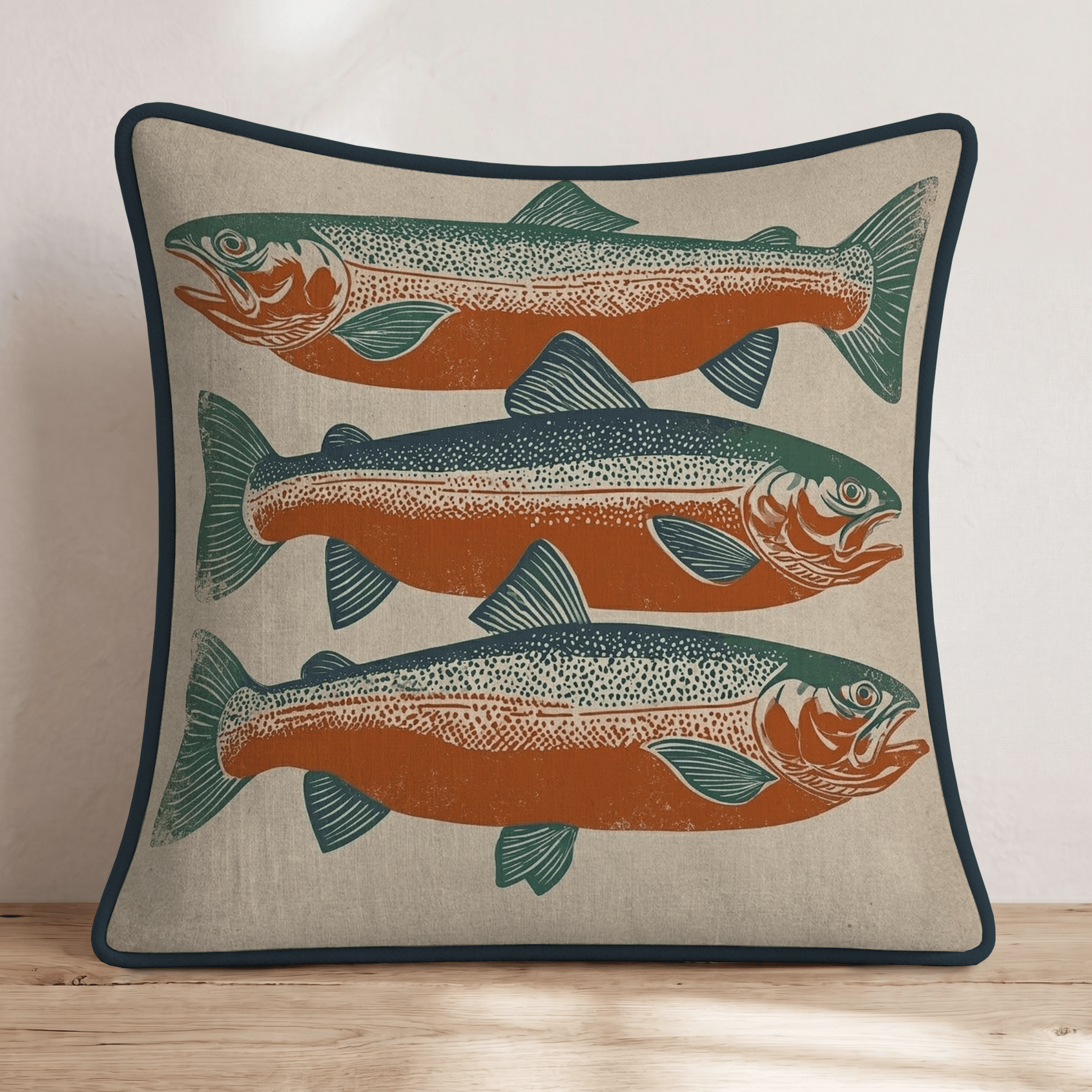 Lake Trout Throw Pillow - Hillcroft Home