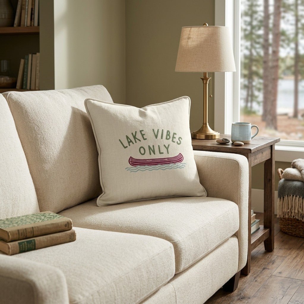 Lake Vibes Only Throw Pillow - Hillcroft Home
