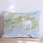 Lambs in the Meadow Throw Pillow - Hillcroft Home