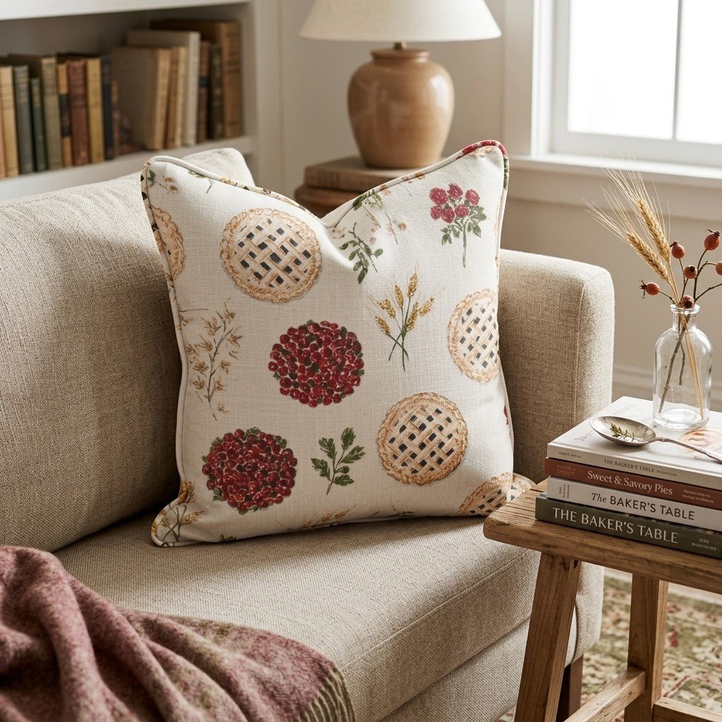 Lattice Pie & Sprig Throw Pillow - Hillcroft Home