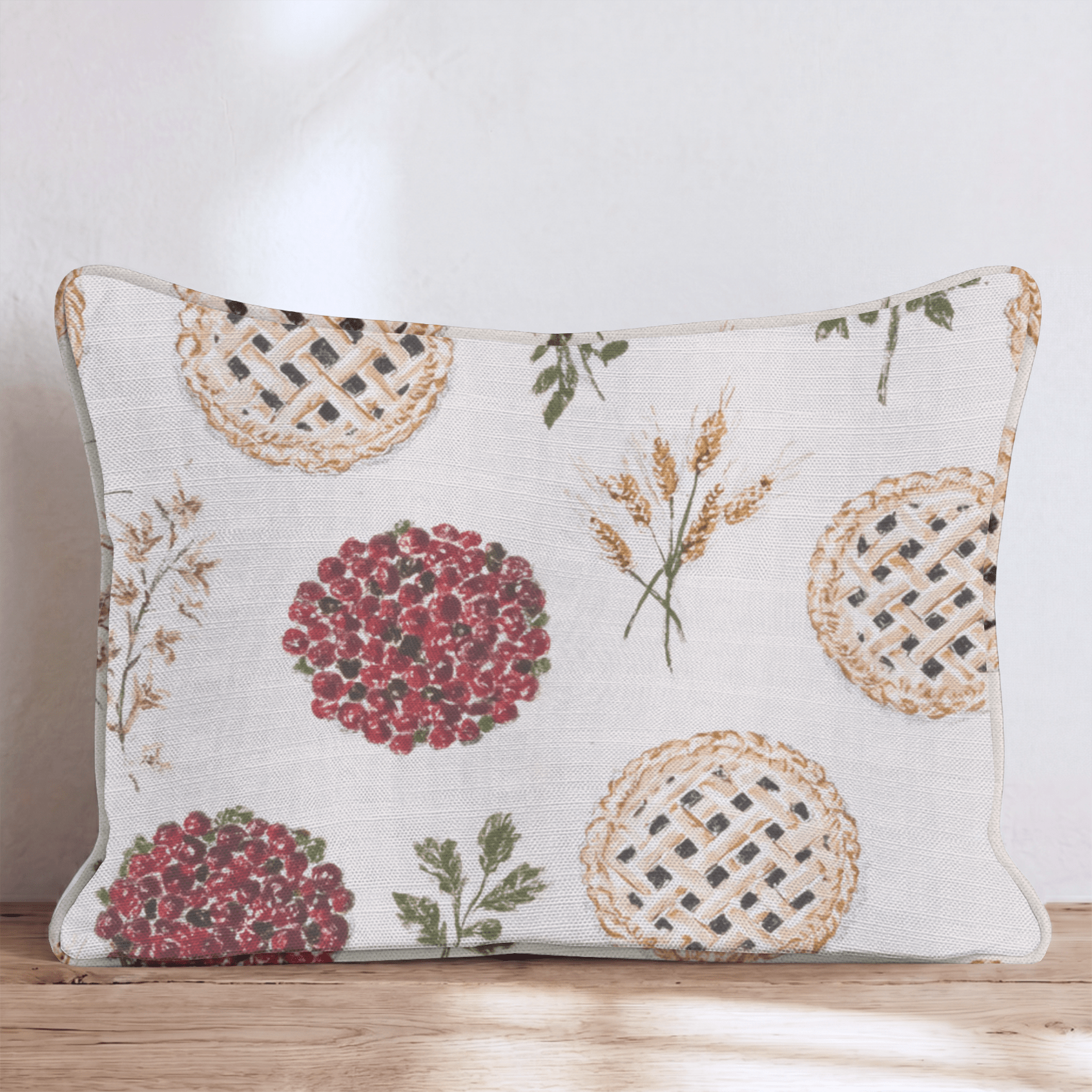 Lattice Pie & Sprig Throw Pillow - Hillcroft Home