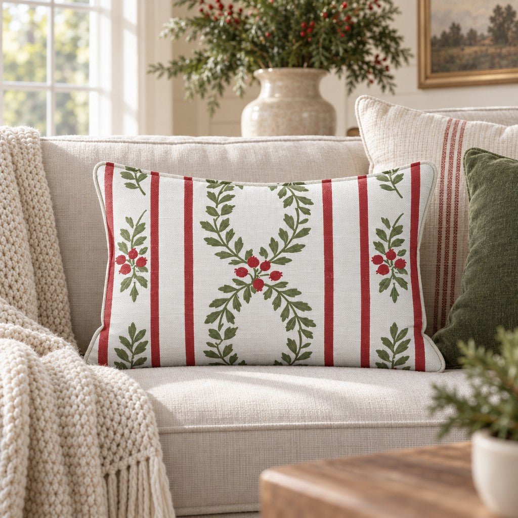 Laurel & Berry Stripe Throw Pillow throw pillow - Hillcroft Home