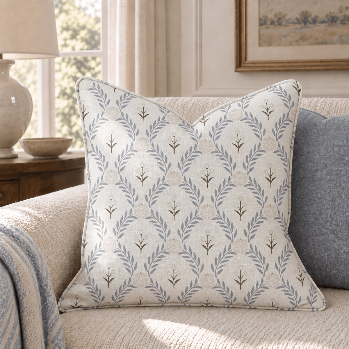 Laurel Bluestone Throw Pillow throw pillow - Hillcroft Home