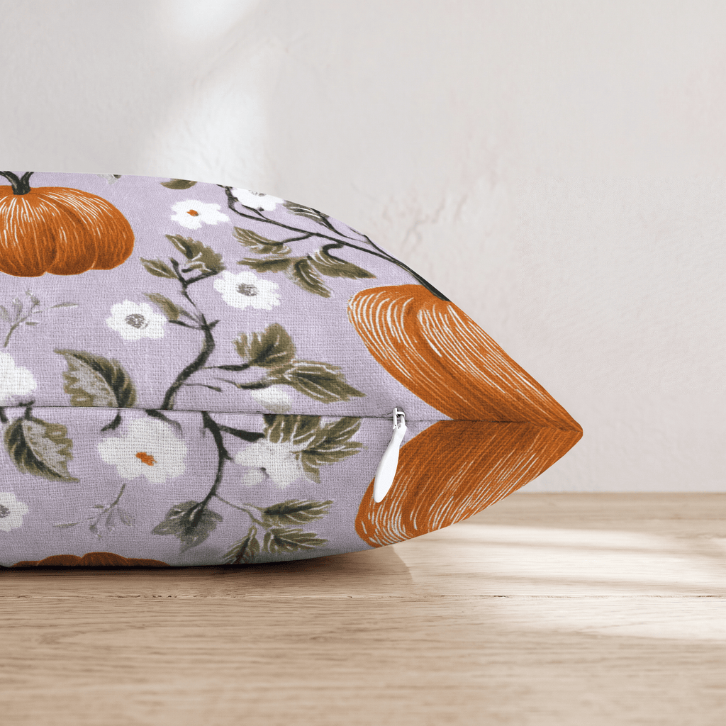 Lavender Pumpkin Vine Throw Pillow - Hillcroft Home