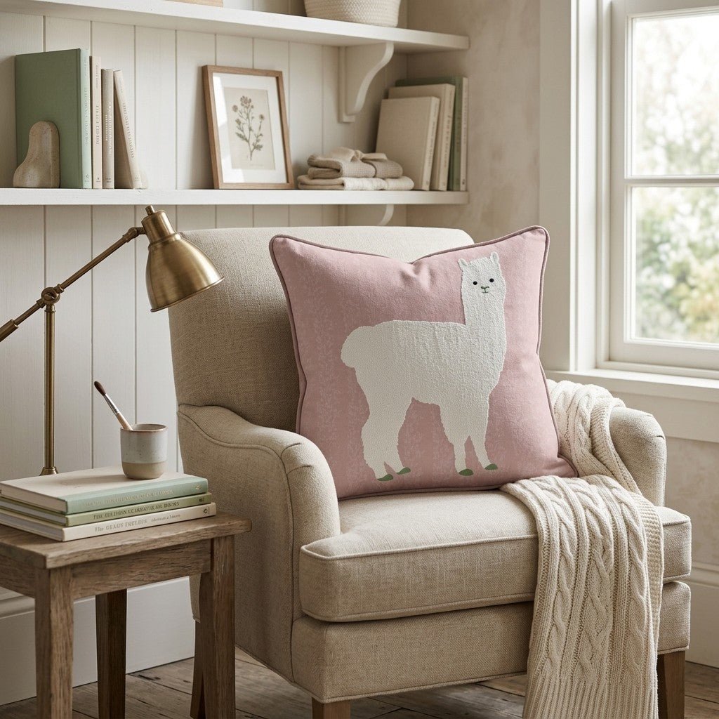 Lavish Llama Throw Pillow - Hillcroft Home
