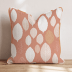 Leaf Cascade Rust Throw Pillow - Hillcroft Home