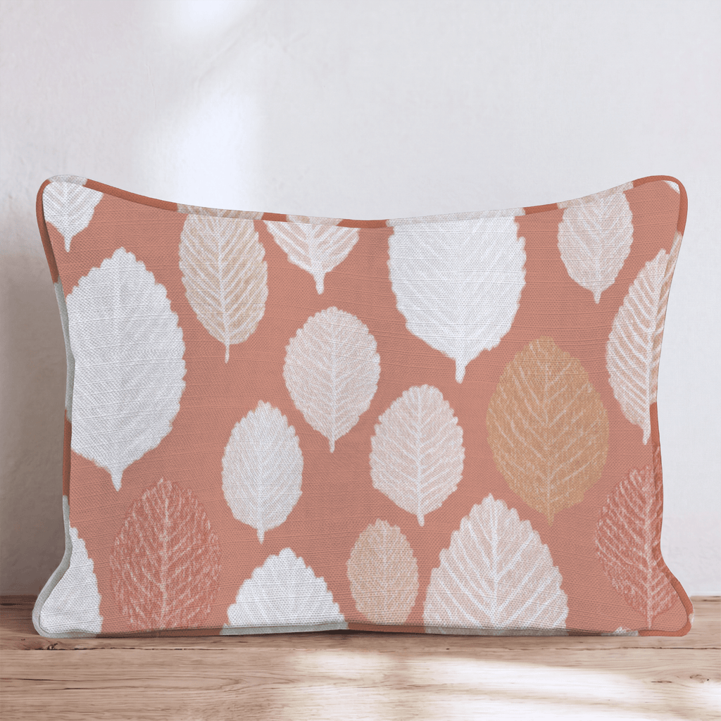 Leaf Cascade Rust Throw Pillow - Hillcroft Home