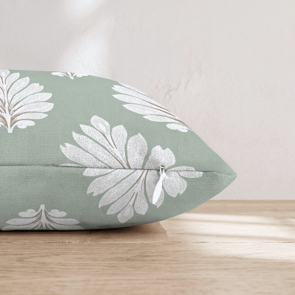 Leaf Damask Throw Pillow - Hillcroft Home