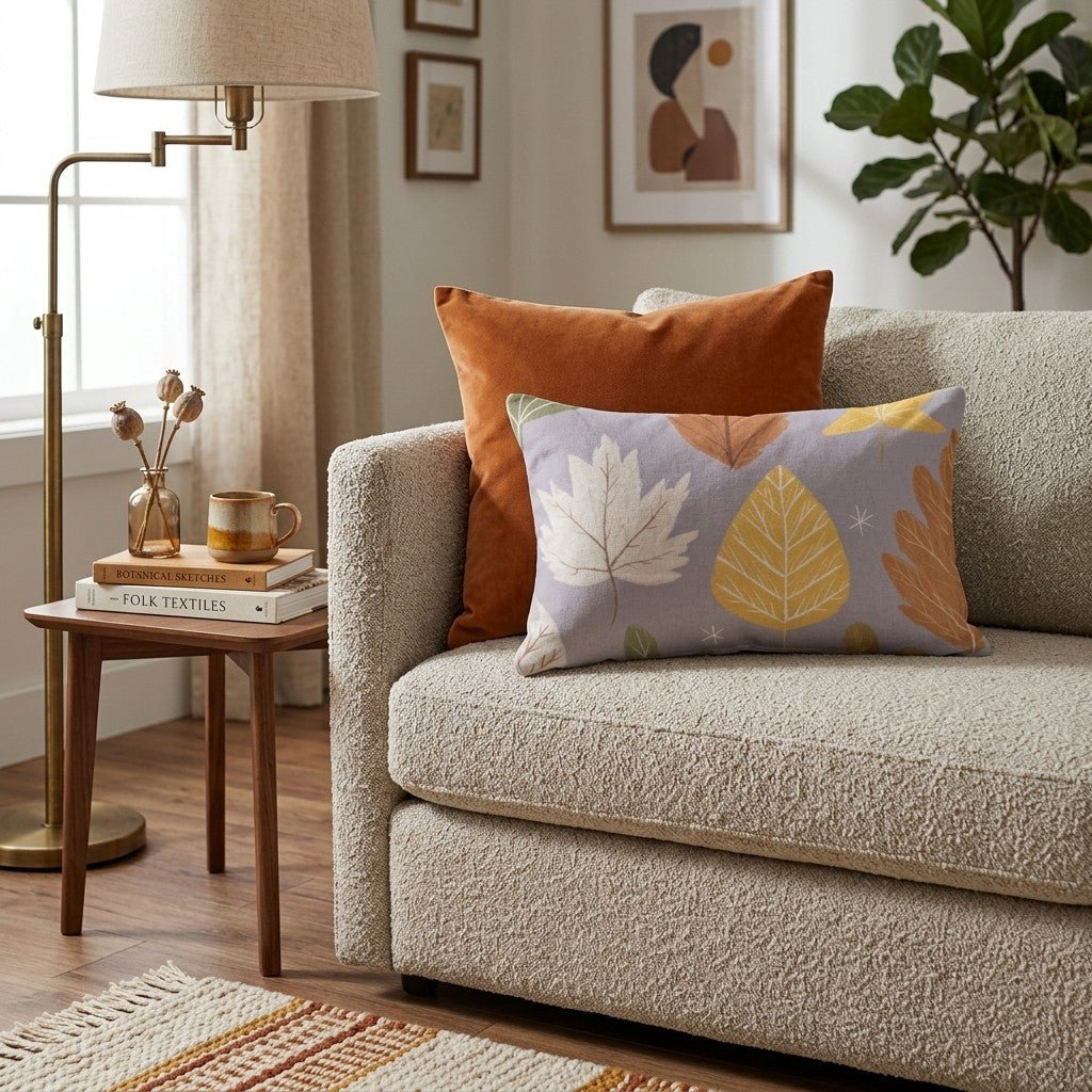 Leaf Scatter Throw Pillow - Hillcroft Home