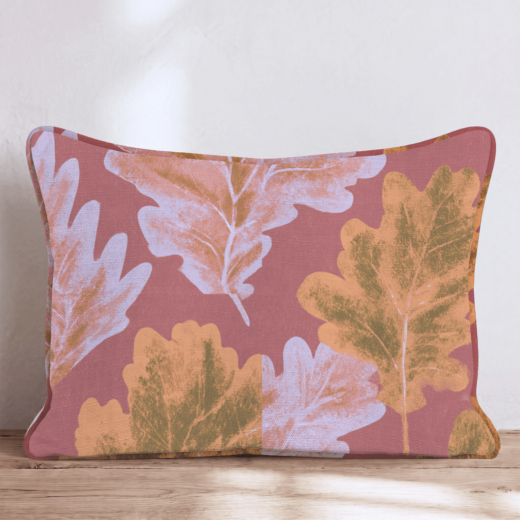 Leaf Stamps Throw Pillow - Hillcroft Home