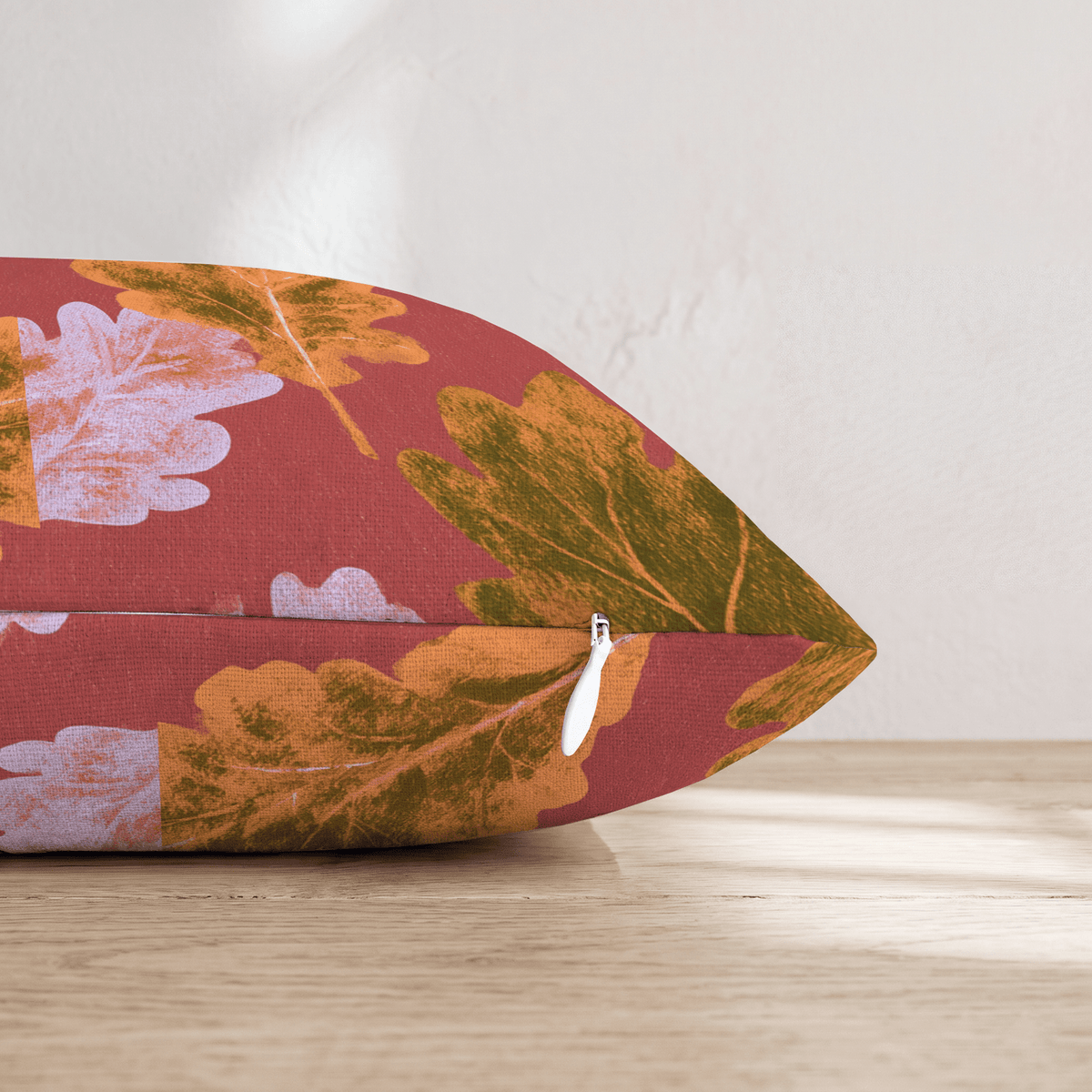 Leaf Stamps Throw Pillow - Hillcroft Home