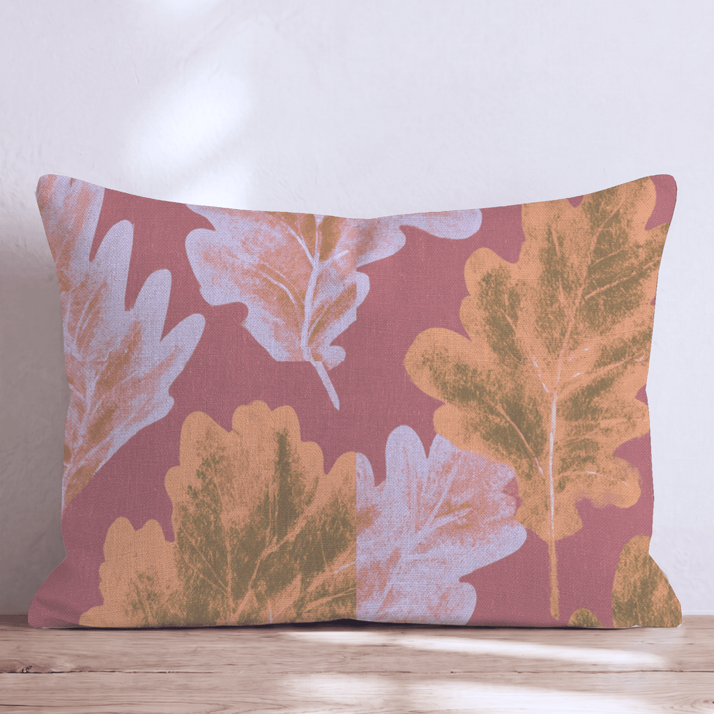 Leaf Stamps Throw Pillow - Hillcroft Home