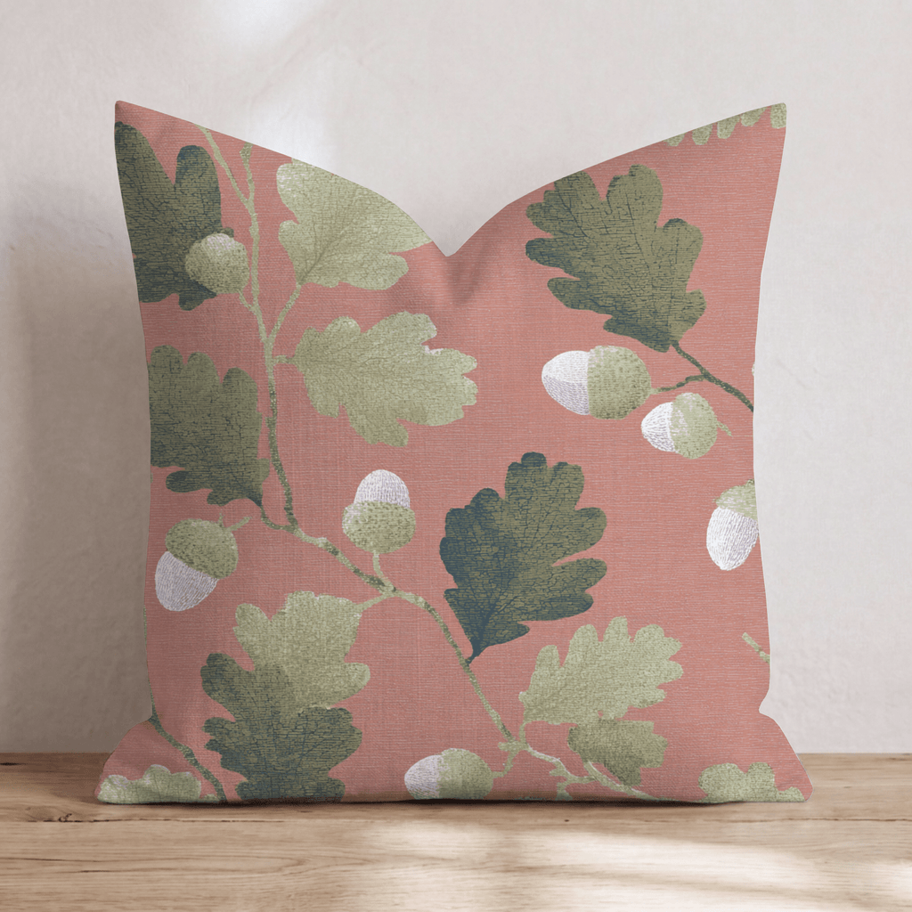 Leaves, Acorns, And More Throw Pillow - Hillcroft Home