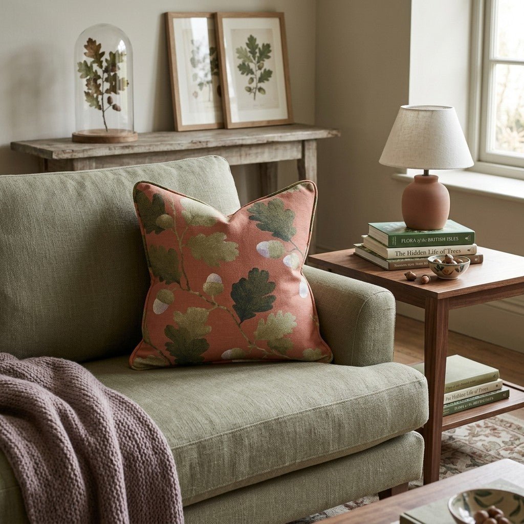 Leaves, Acorns, And More Throw Pillow - Hillcroft Home