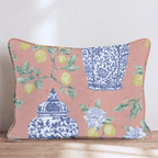 Lemon Chinoiserie Throw Pillow - Hillcroft Home