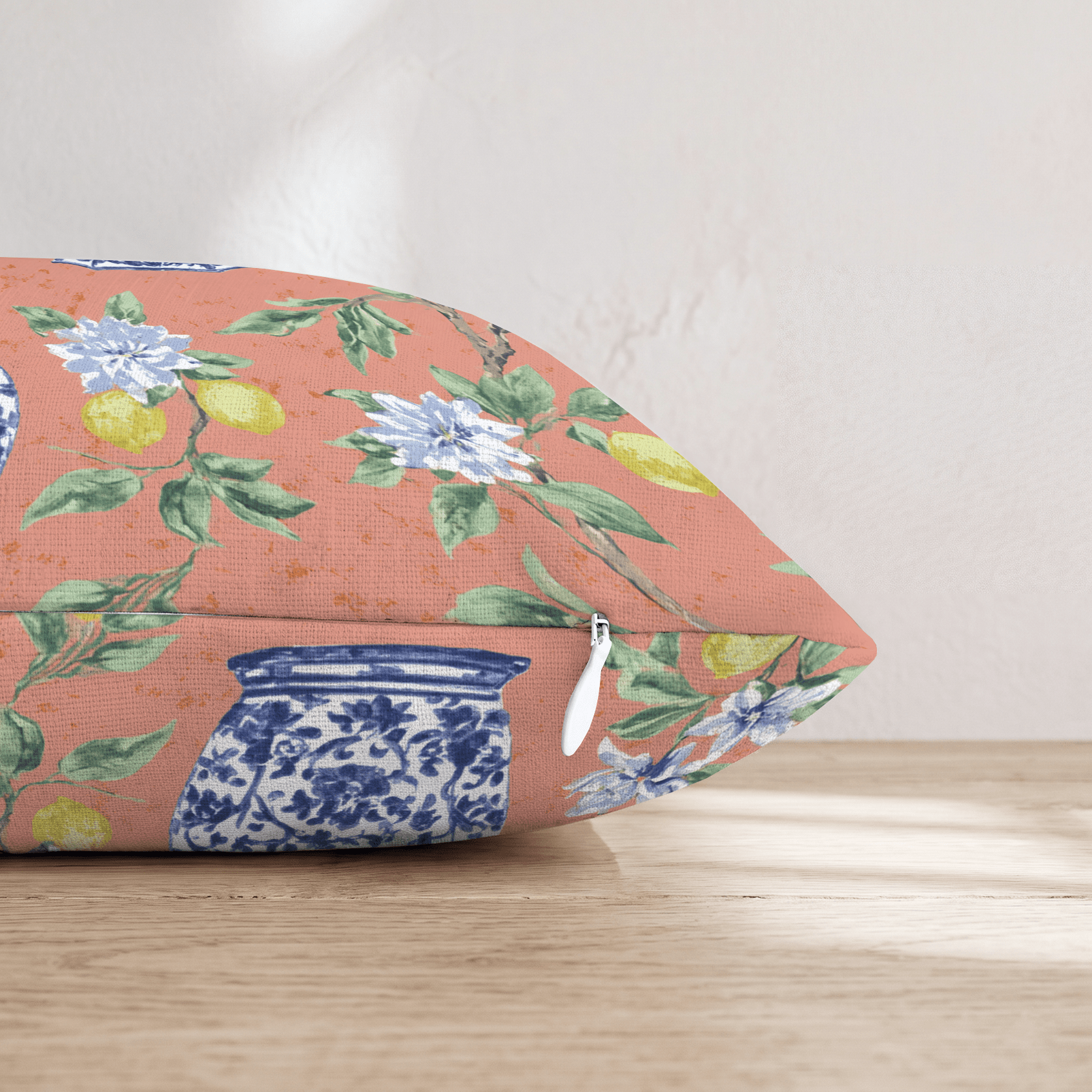 Lemon Chinoiserie Throw Pillow - Hillcroft Home